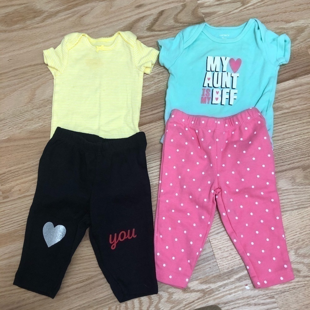 Carter’s 3 Months Outfits My Aunt My Best Friend Girl Baby - Picture 1 of 8